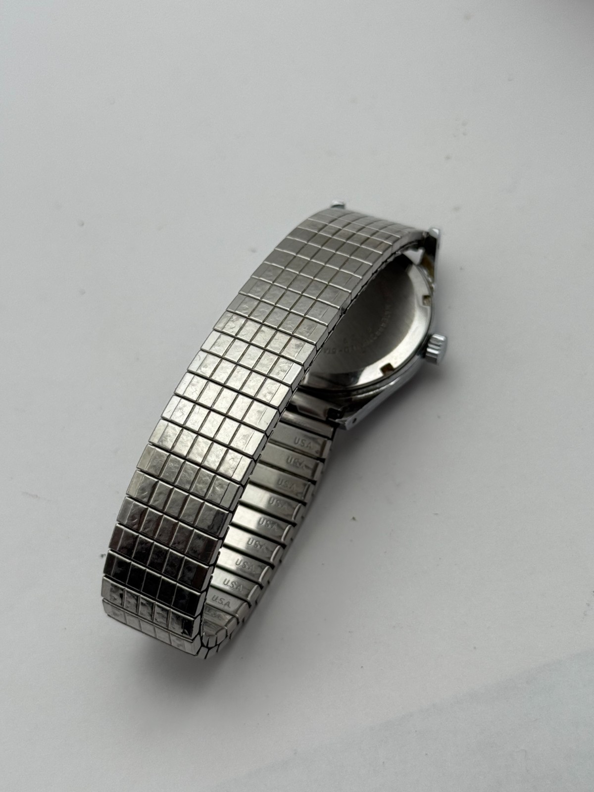 Vintage Bucherer 31mm Stainless Manual Wind Tropical Dial Watch