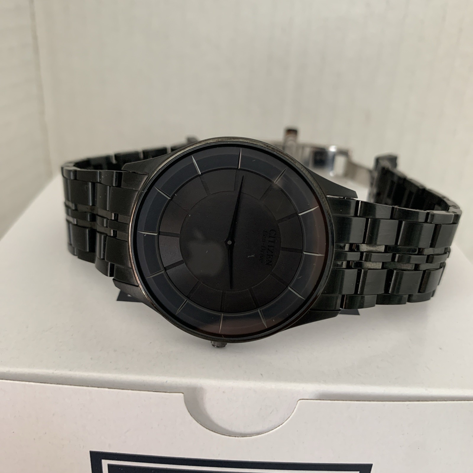 Citizen Men’s Eco Drive Stiletto Black Ion Plated S/S Bracelet Watch AR3015-53E