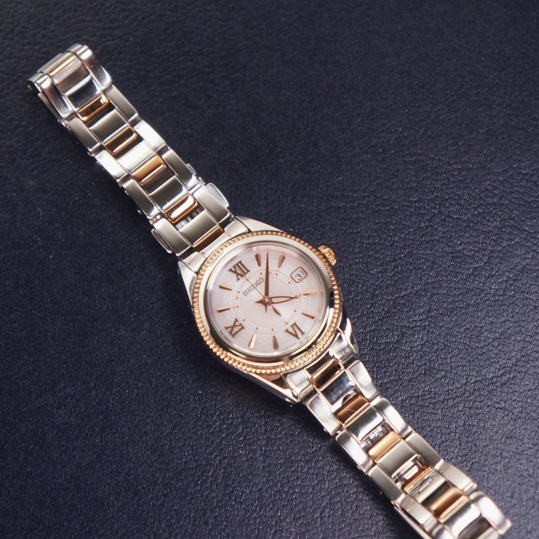 SEIKO Tisse SWFH064 Solar Radio Ladies Watch Pink White Dial Japan