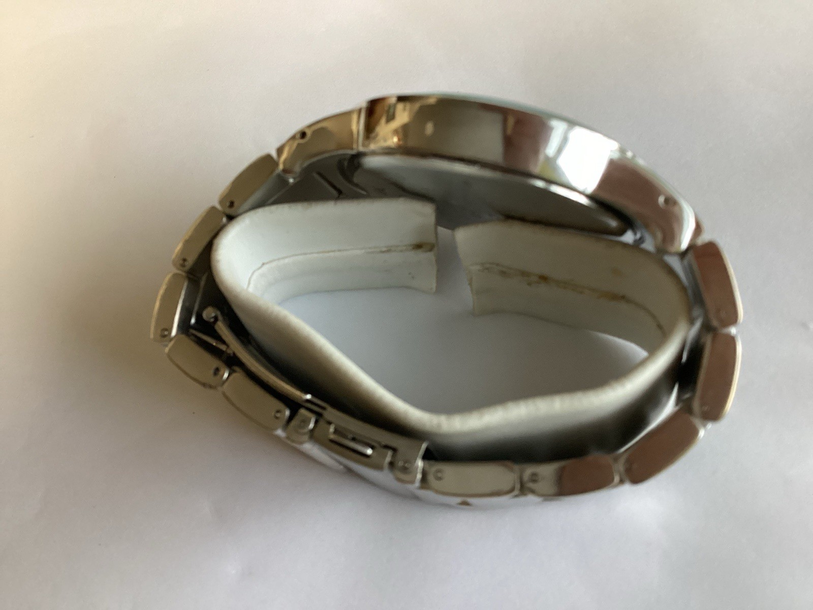 Chrome Mens Watch 42mm Silver Tone Black , Dial Stainless Steel w New Battery
