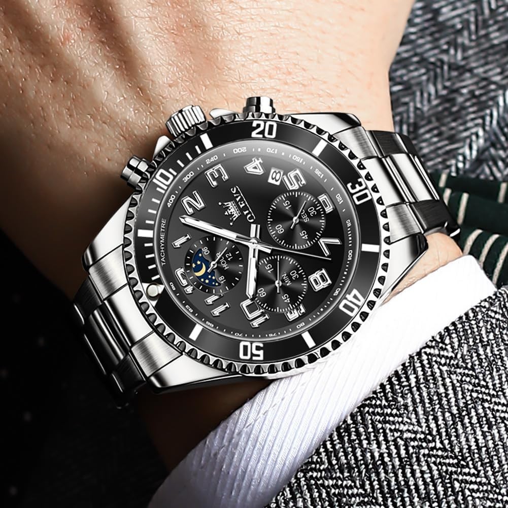 Stylish Men’s Business Watch – Waterproof with Luminous Hands and Dual Calendar