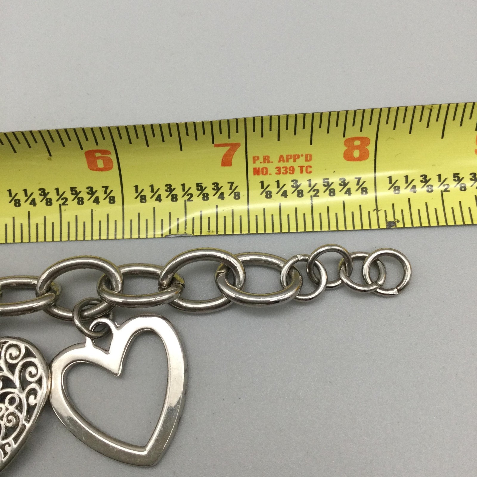Heart Womens Watch 26mm Heart Shape Dial Silver Tone Charm Bracelet 8.25″