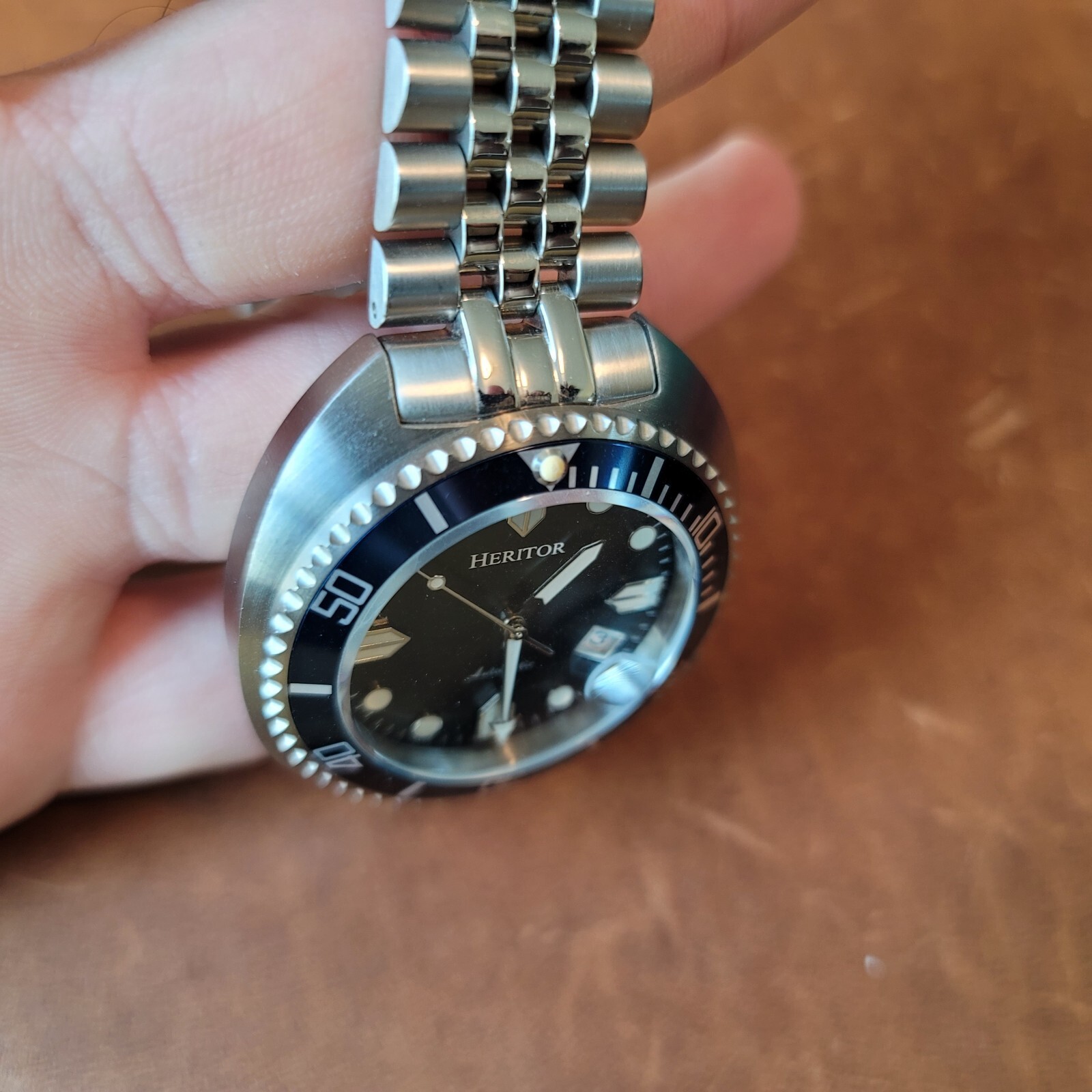 Heritor Automatic Morrison Bracelet Watch w/Date – Black-Gray/Blue – HERHR7612