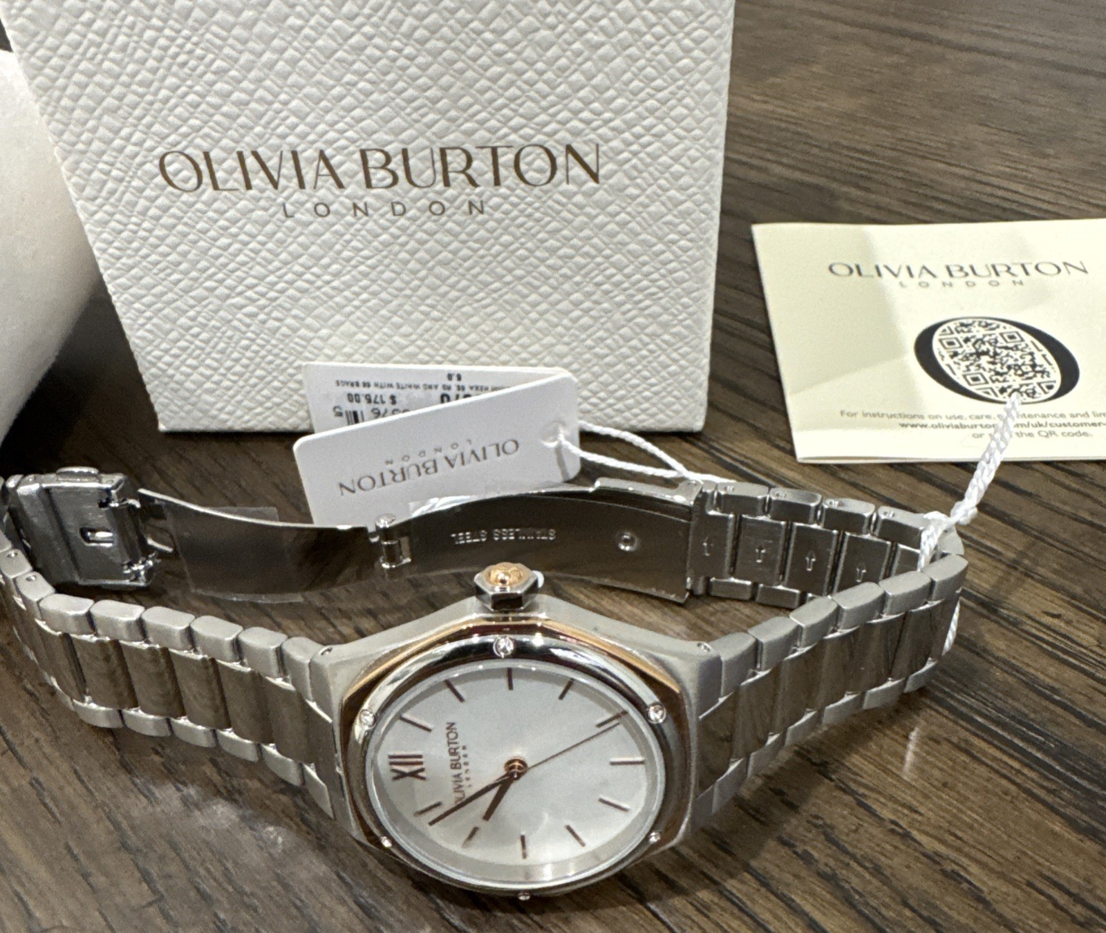 Olivia Burton LONDON Women’s Watch 24000070 Quartz Rose Gold Silver Steel 34mm