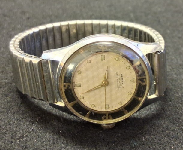 BERNHUF 17 JEWELS ANTI-MAGNETIC SWISS MADE WRISTWATCH TEXTURED WAFFLE DIAL WATCH