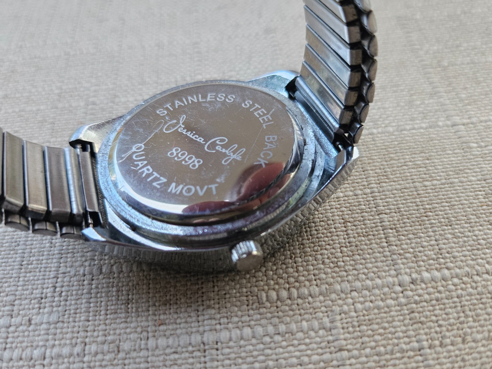 Jessica Carlyle Wristwatch Silver Tone Unisex Watch Crystal Accent Bezel Watch