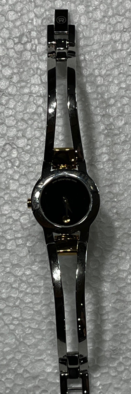 Women’s Movado Amorosa Watch 24mm Silver Gold Tone 81 E4 1842 New Battery #114