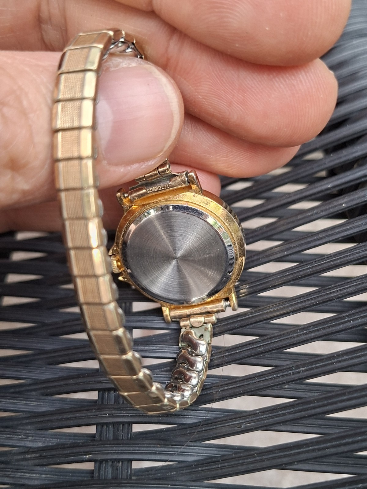 Ermex gold plated expansion bracelet quartz ladies watch
