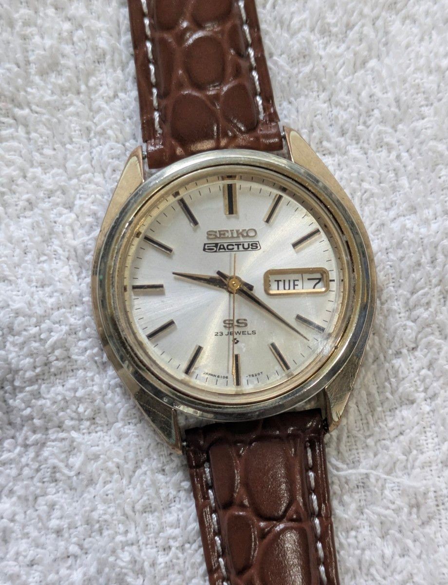 Extremely Rare Made in 1972 SEIKO 5 ACTUS SS Automatic 23 Jewels Vintage Wristwa