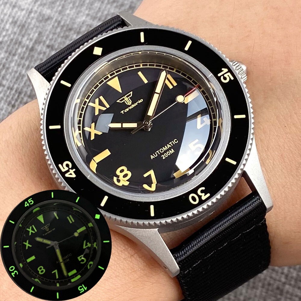 40mm Tandorio 50-Fathoms Retro Watch For Men NH35A Automatic 200m WR Sapphire