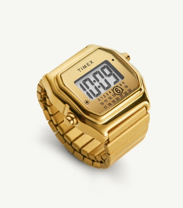 Timex x MM6 Maison Margiela T80 Ring Watch Gold Digital Unisex Size M/L