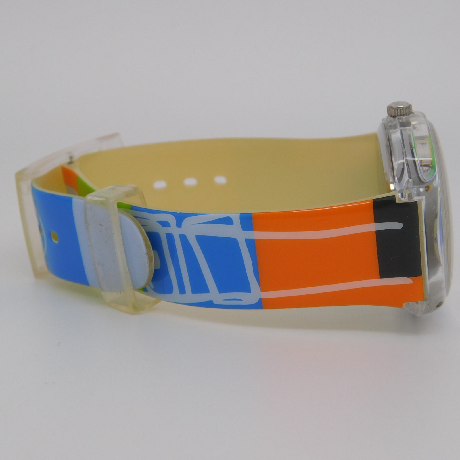 Clear Plastic Case Multicolor Quartz Analog Women’s Watch New Battery