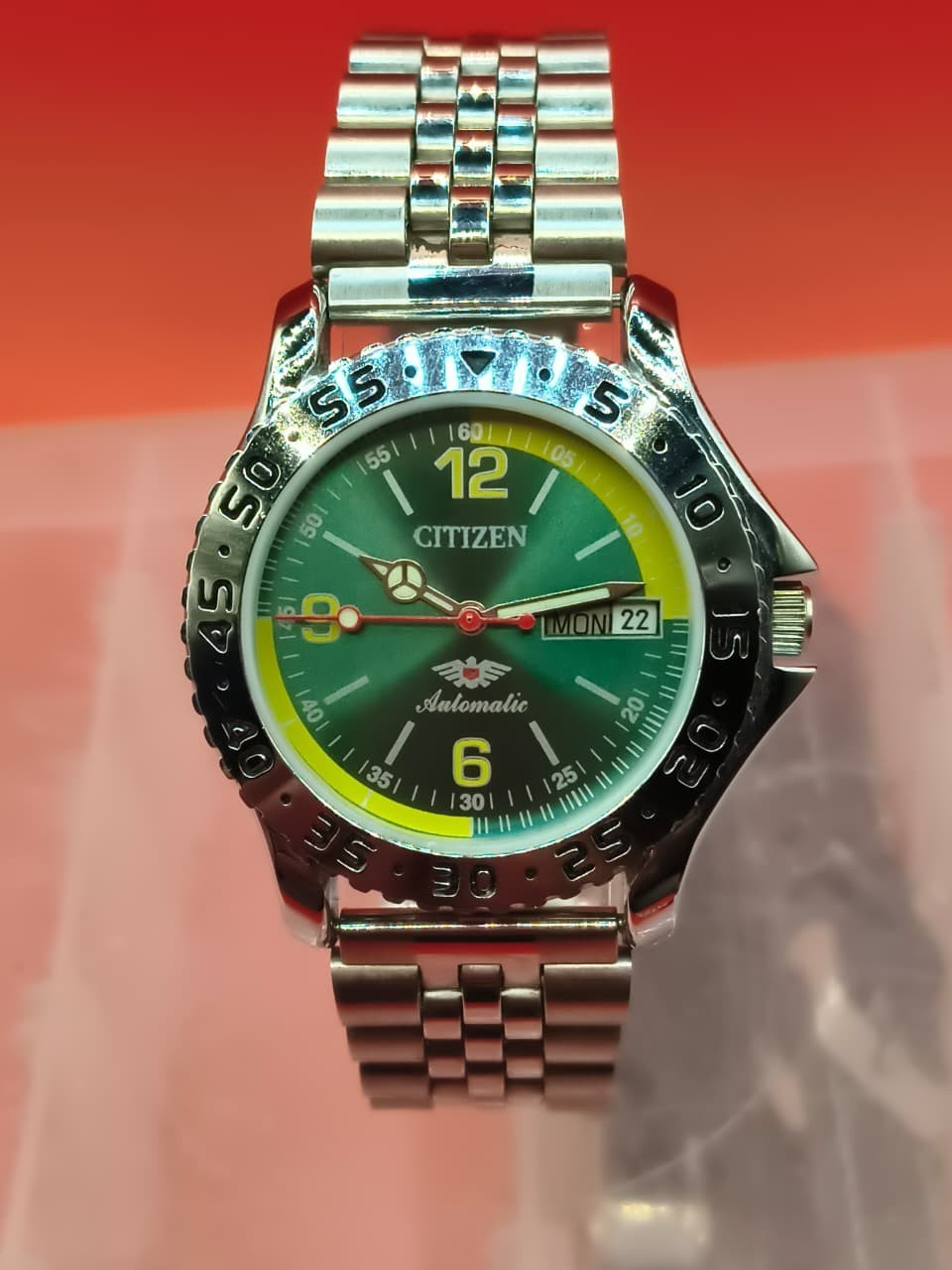 Automatic 8200 21Jewels Restored Dial Green DayDate Mens Japan Watch Vintage 59