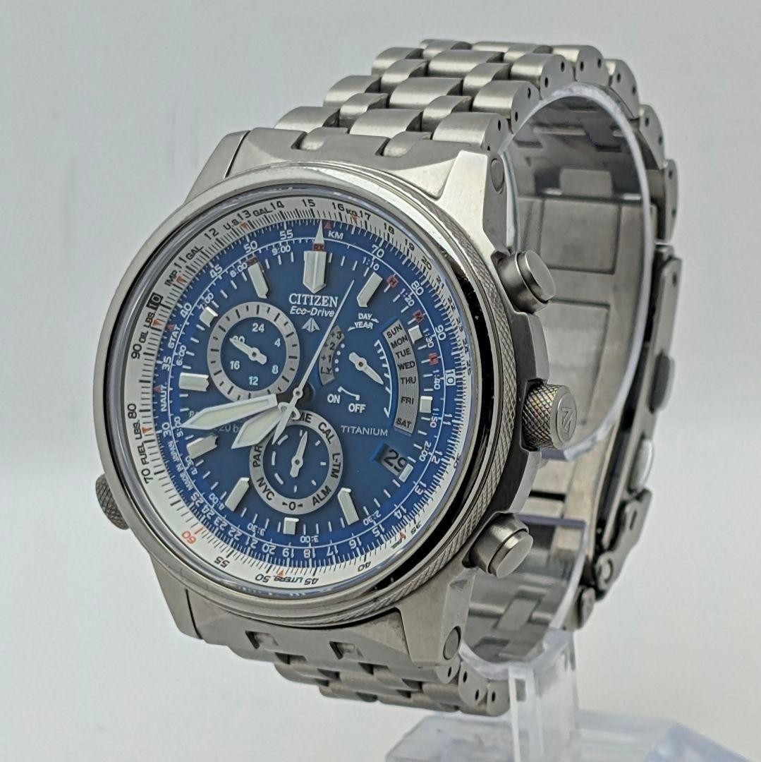 Citizen Promaster Pilot Watch Quartz Solar Titanium 43.6mm wrist 21cm