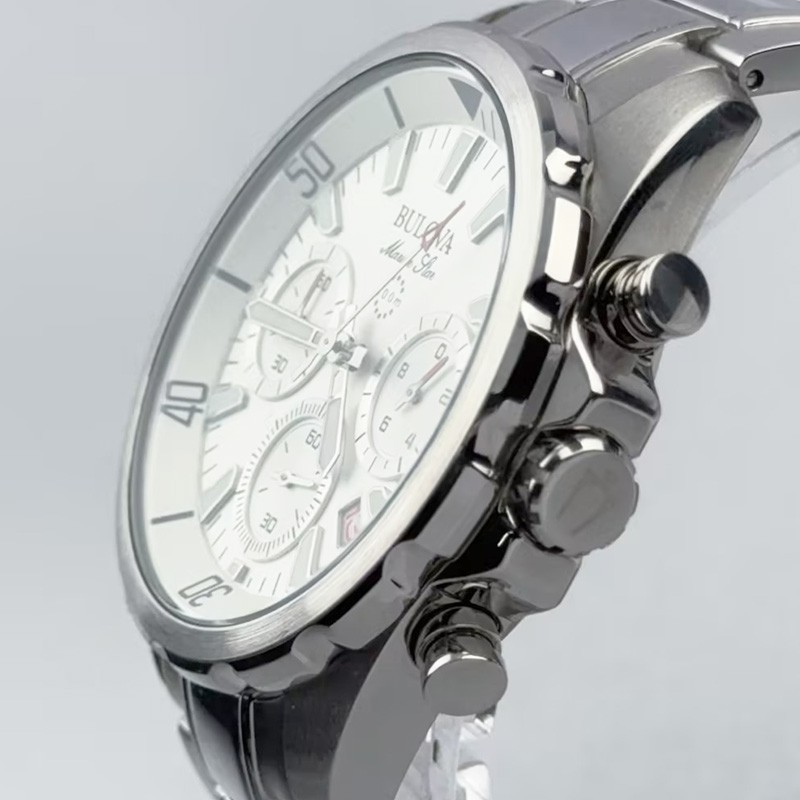 Bulova Marine Star Series B 96B255 White Dial Men’s Quartz Watch 43mm