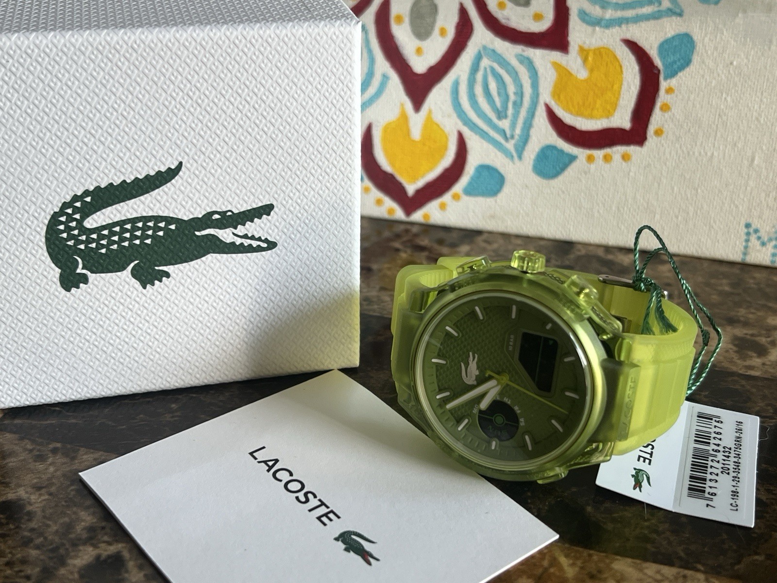 Lacoste LC33 Analog & Digital Green Silicone Strap Men Watch 45mm 2011432