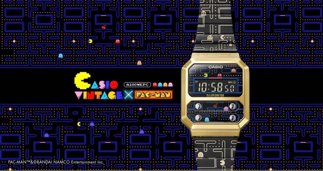 Casio PAC-MAN Digital Watch Model M61605206664 Gold Vintage New