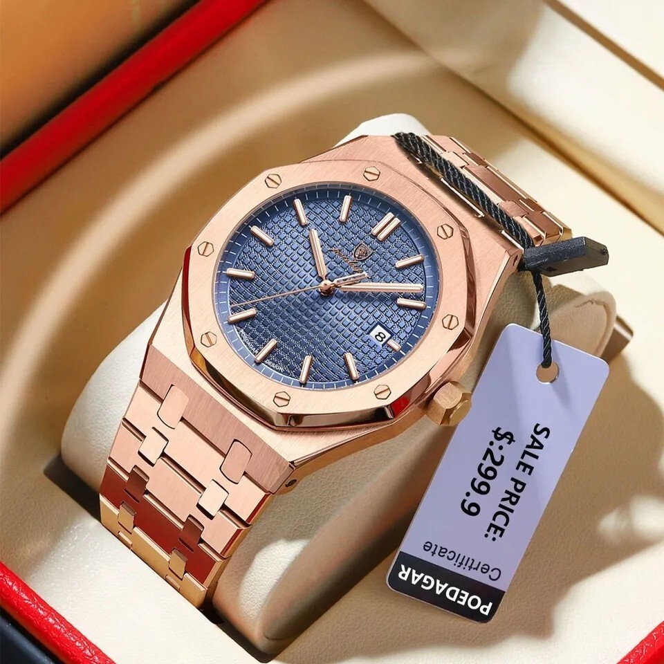 POEDAGAR Luxury Business Watch for Man Sport Stainless Steel Men Watch analog