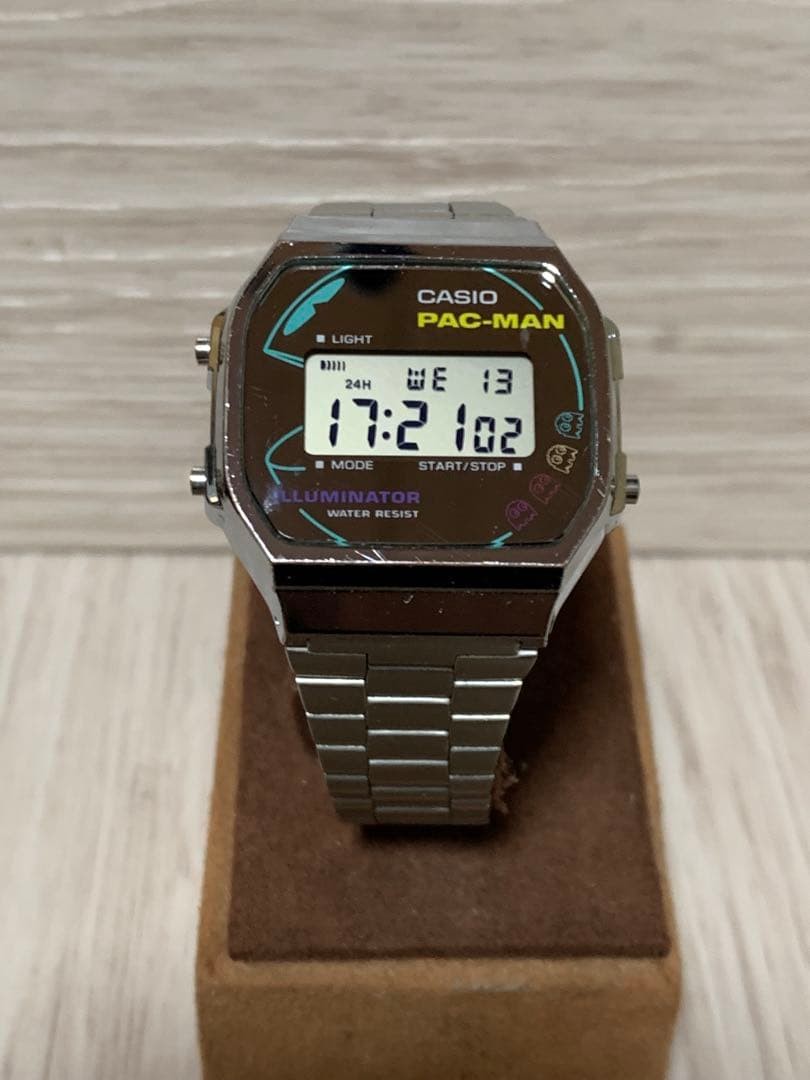 Casio Classic Pacman Collab A168WEPC-7A Silver Metal Band Used