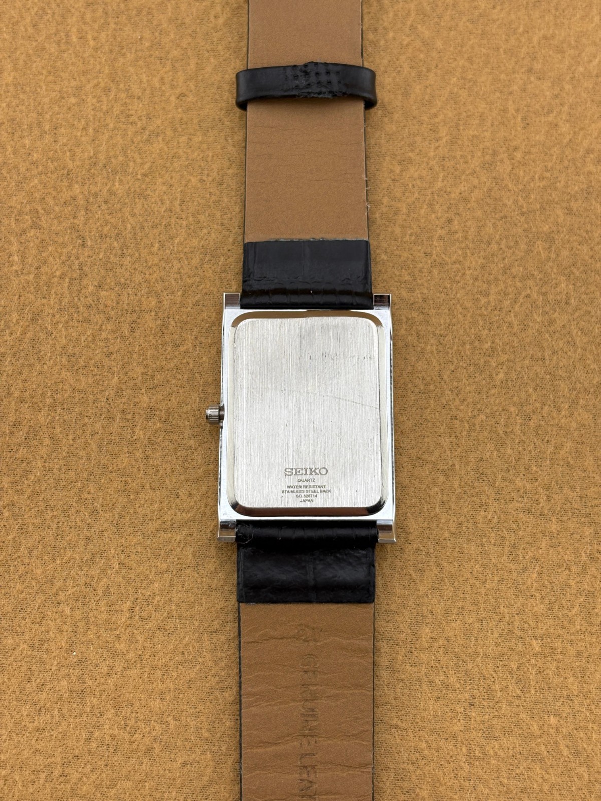 RARE BLUE SILVER Vintage Seiko Slim Quartz Men’s Wristwat-black strap