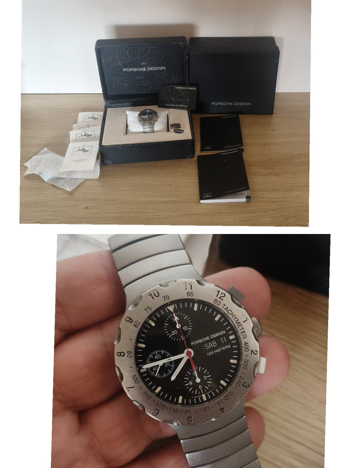 PORSCHE DESIGN ETERNA AUTOMATIC CHRONOGRAPH 6500.10 TITANIUM 41mm BOX & PAPERS