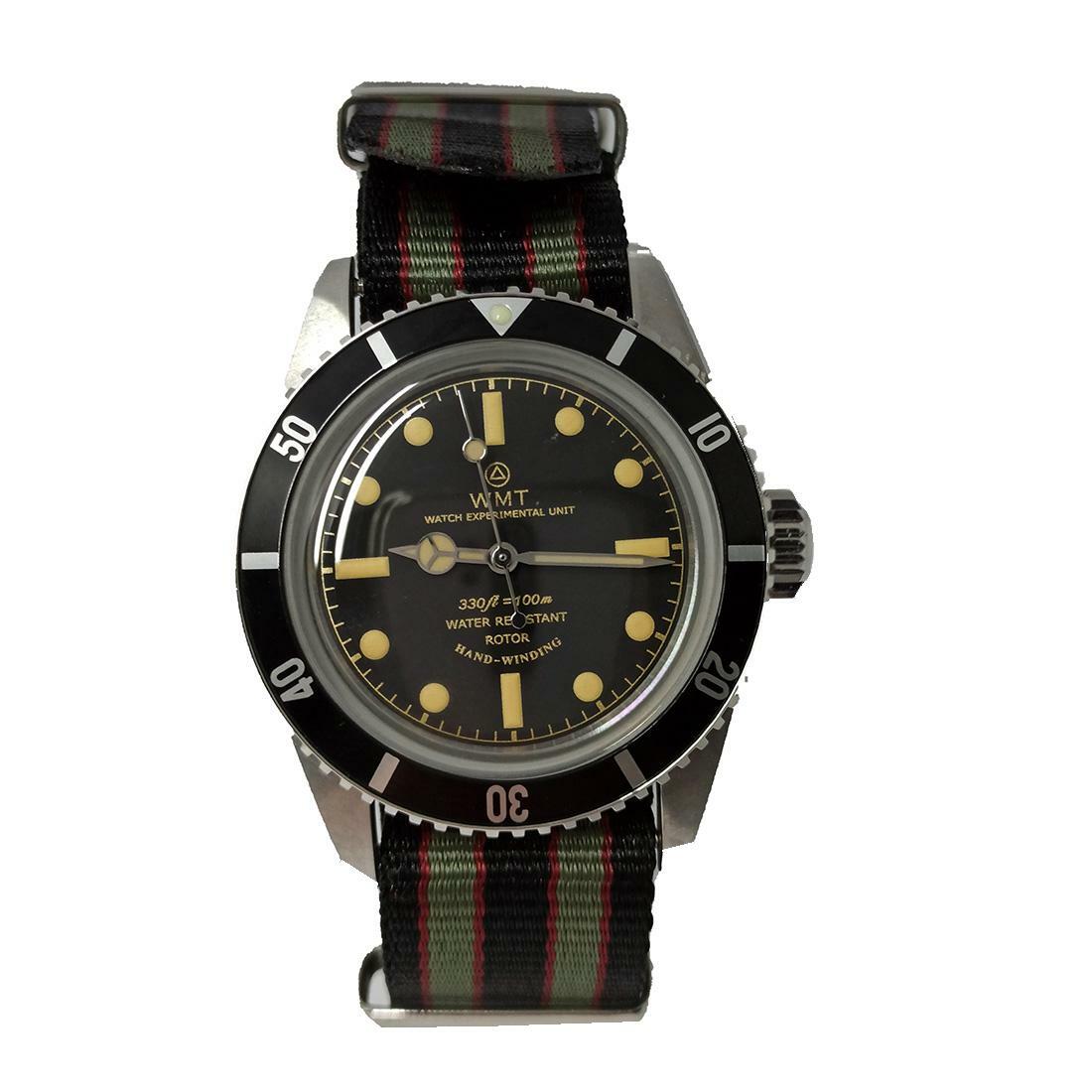 Walter Mitt Sea Bond Acciaio Automatico Nero Vintage Diver NATO Orologio Unisex