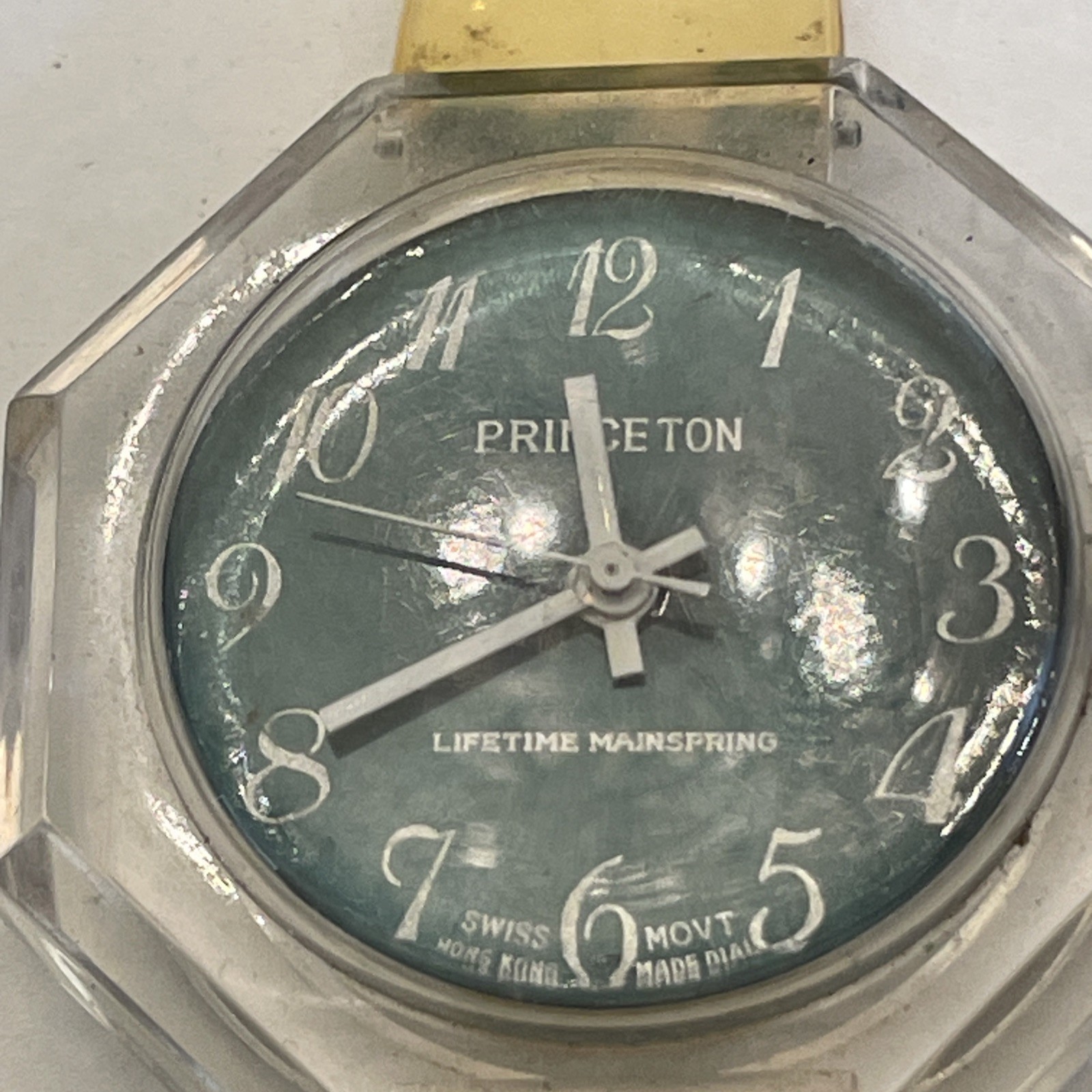 Princeton 1 Jewel Lifetime Mainspring Wind Up Skeleton Watch Runs Keeps Time VTG