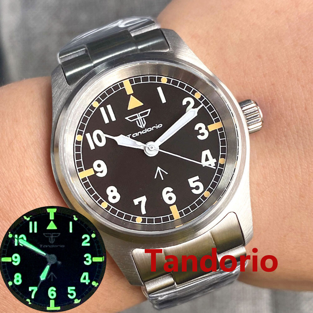 36mm Tandorio Sapphire Glass PT5000 NH35A 200m Diver Pilot Men’s Watch Luminous