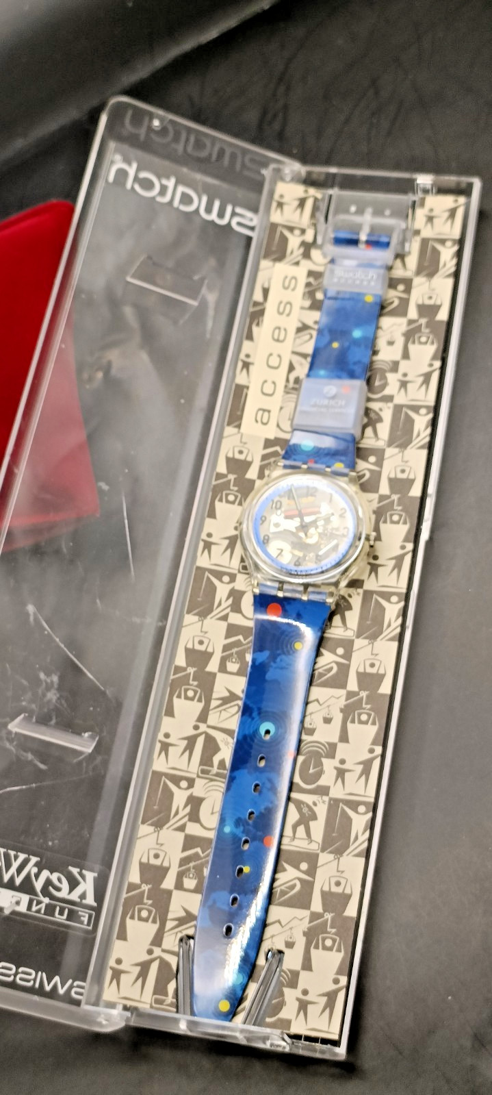 Vintage SWATCH ACCESS Zurich Financial Services Skeleton Watch-VGC/Working