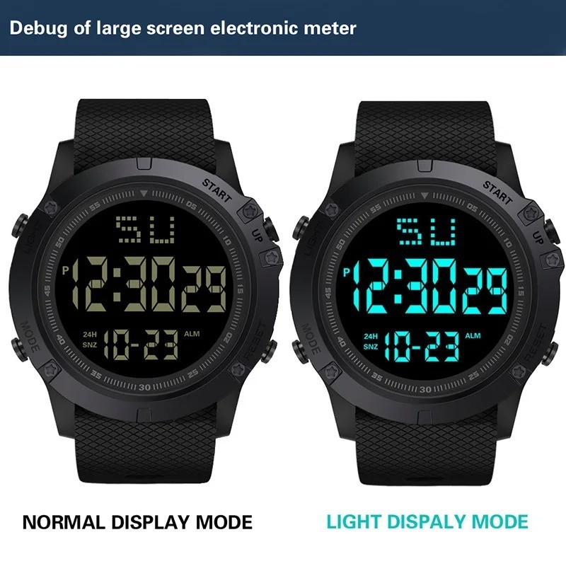 Waterproof Digital Sports Watch Military Tactical LED Backlight Wristwatch Men