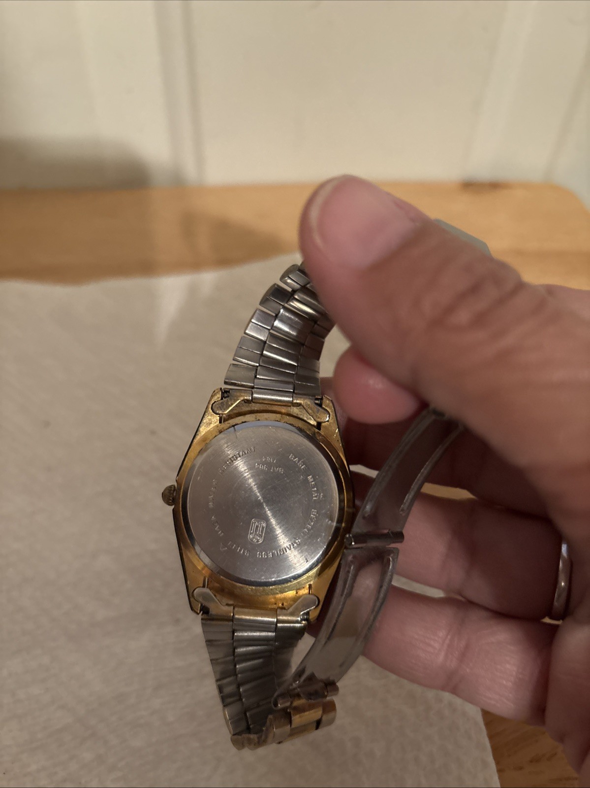 Vintage Jules Jurgensen 7184 Men’s Quartz Day Date Watch Gold Tone New Battery
