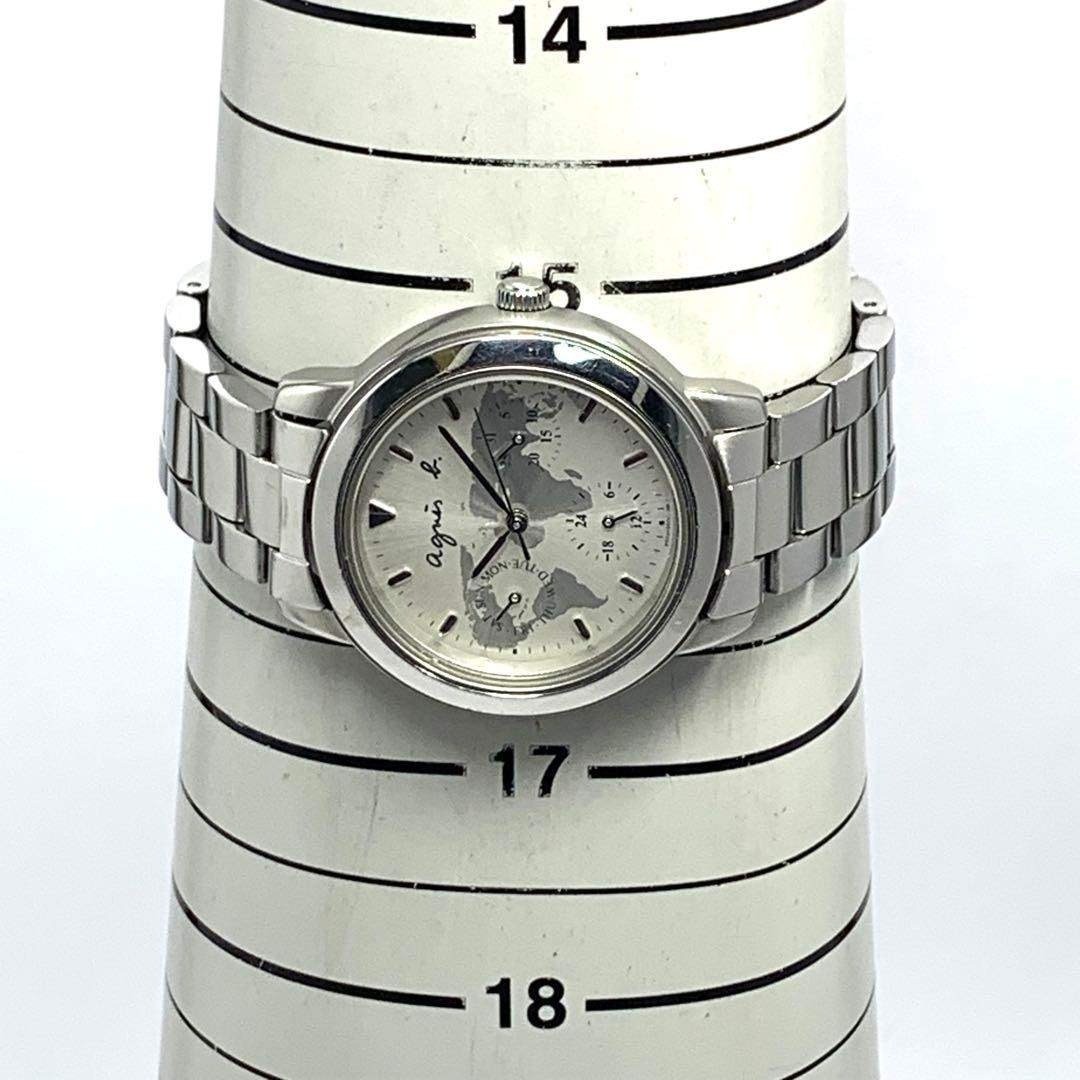 Battery replaced 810 agnes b. QZ Wristwatch Map Silver