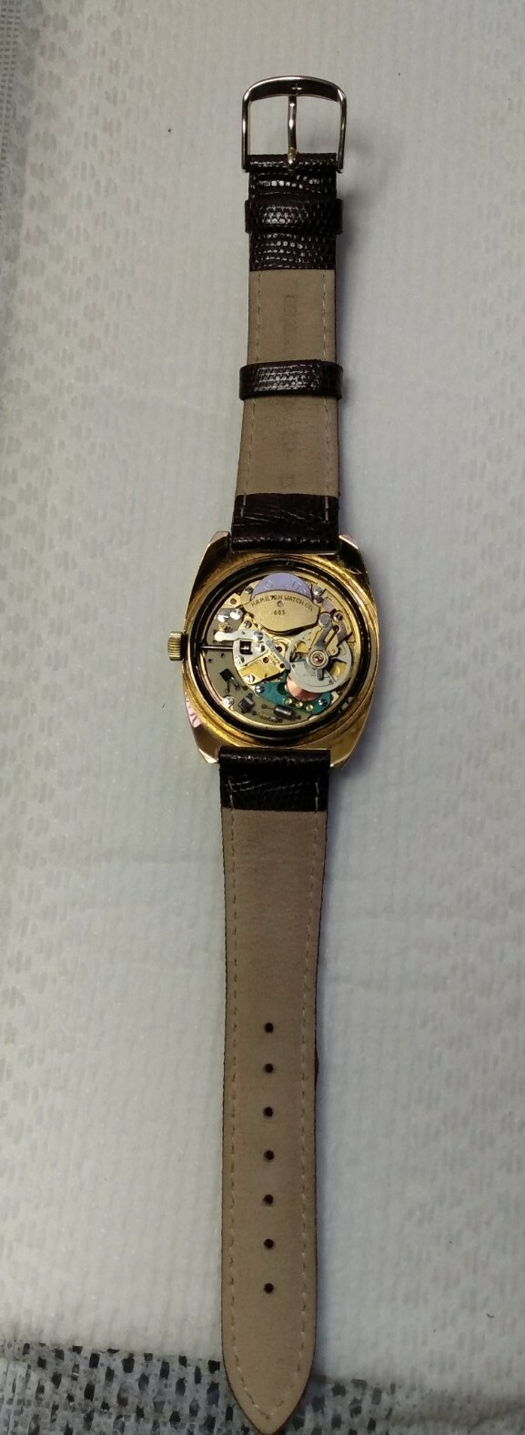 Hamilton electronic Vintage Watch Quartz. 683006 Goldelectroplate Bezel Men’s