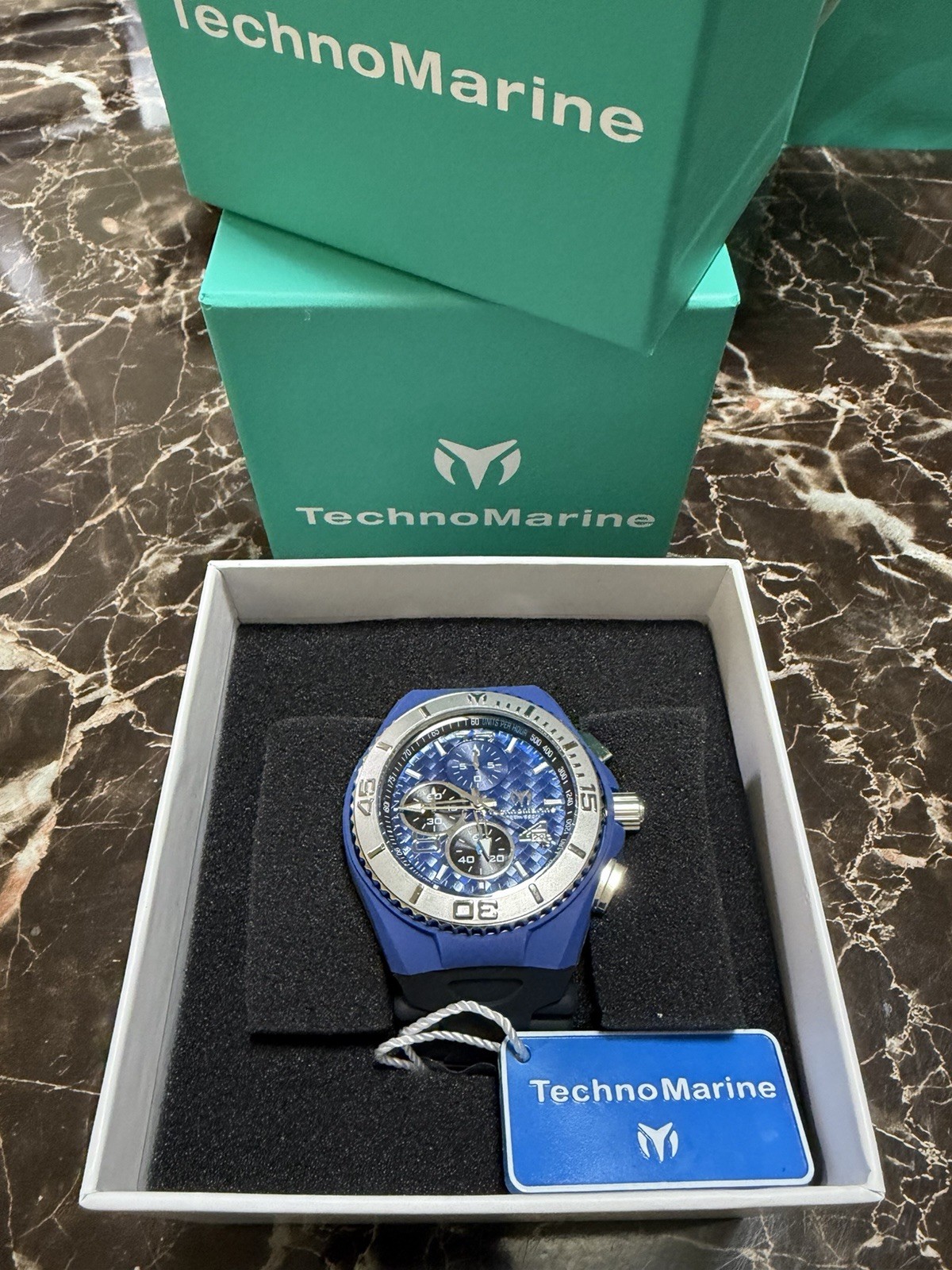 Technomarine Cruise Jelyfish Original De 46 Mm,fondo Azul! Para Caballeros