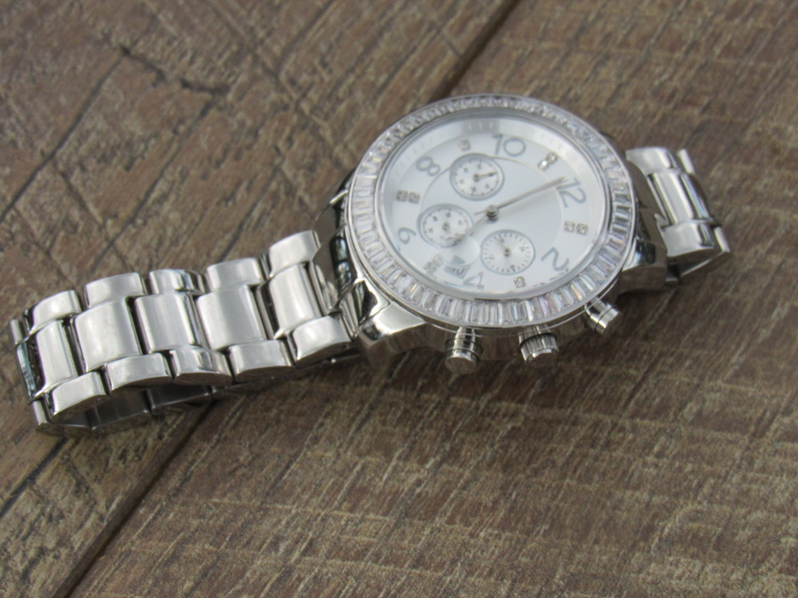 NEW SILPADA Stainless Steel Silver CZ Baguettes Finishing Touch Watch T2956 2956