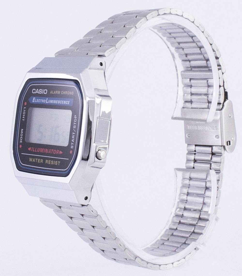 Casio Digital Alarm Chrono Stainless Steel Dress A168WA-1WDF Unisex Watch