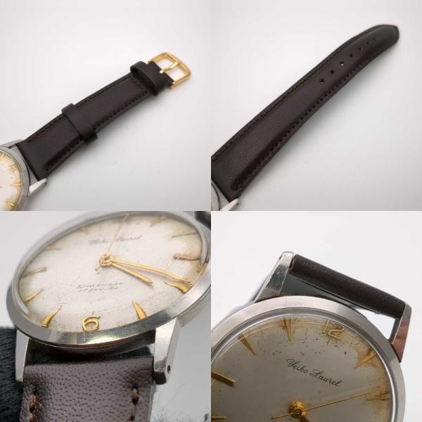 SEIKO Laurel 14025 White Manual Winding Case Size 33.5mm Used Watch #100214