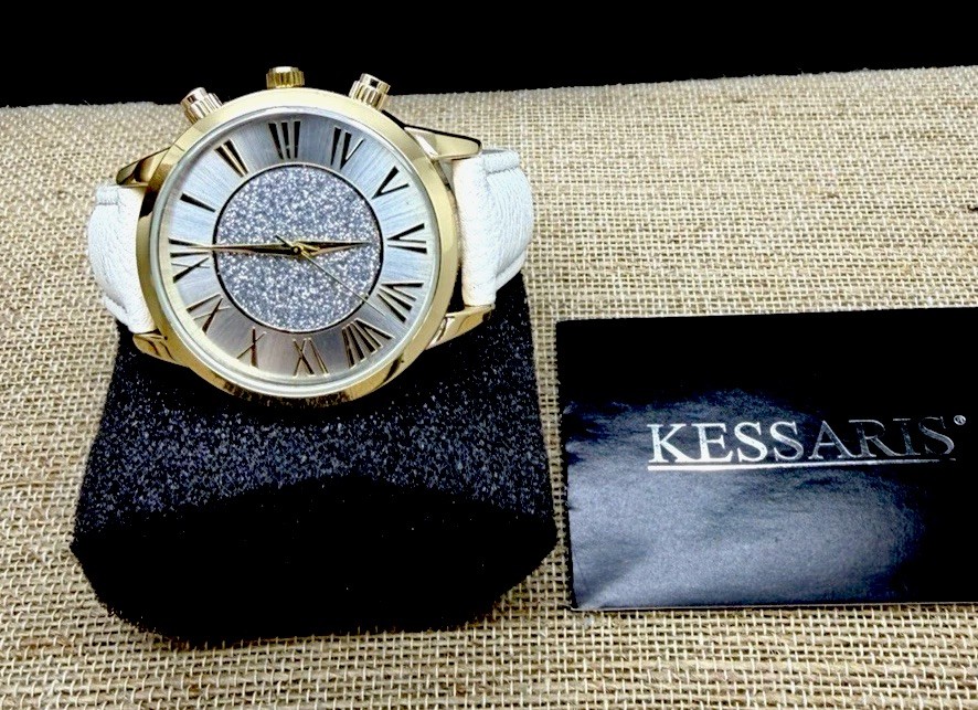Kessaris ladies sparkle glitter face japanese movement Watch nib
