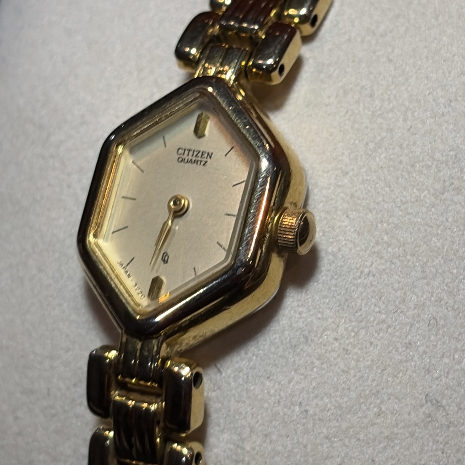 Citizen Women 3220-S24442 Fashion Gold Tone Hexagonal Quartz Analog Watch