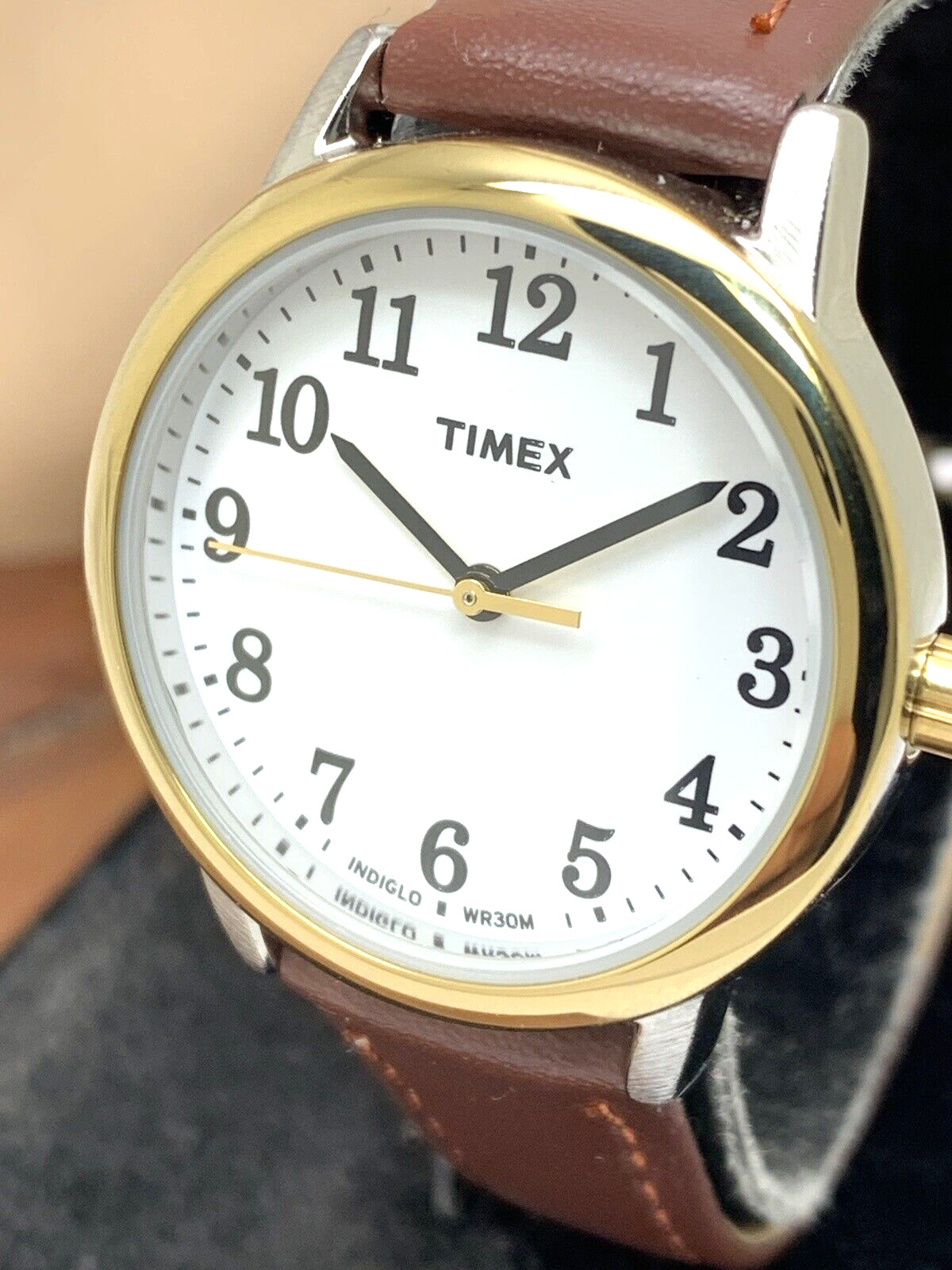 Timex Women’s Watch TW2P78700 Indiglo Quartz Two Tone White Dial Brown Leather