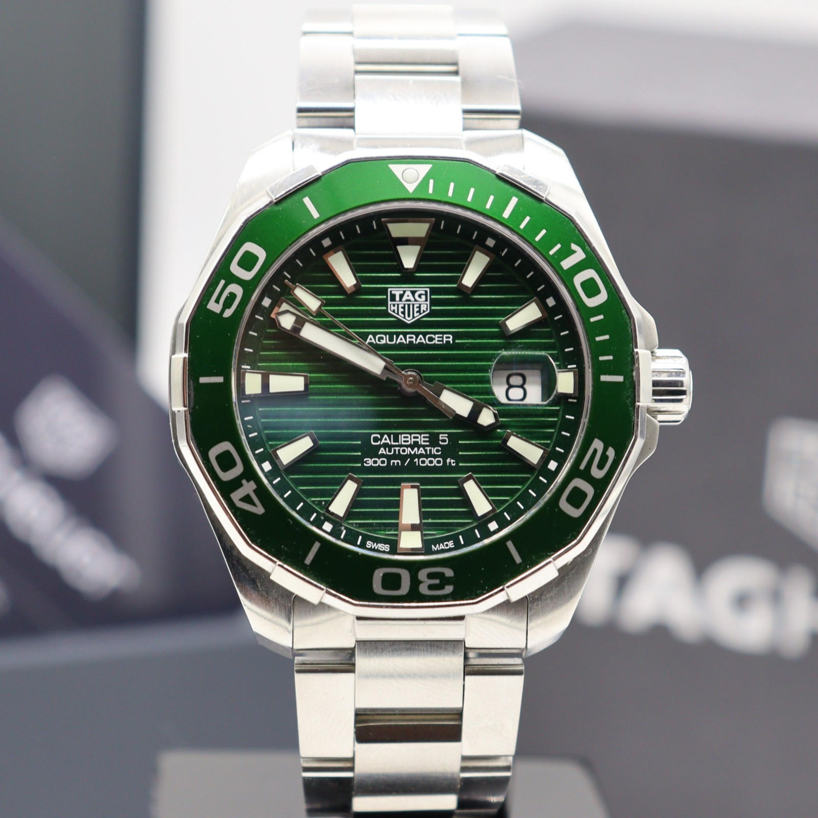 Tag Heuer Aquaracer green ‘Hulk’ automatic Cal 5 watch full set 1 year warranty