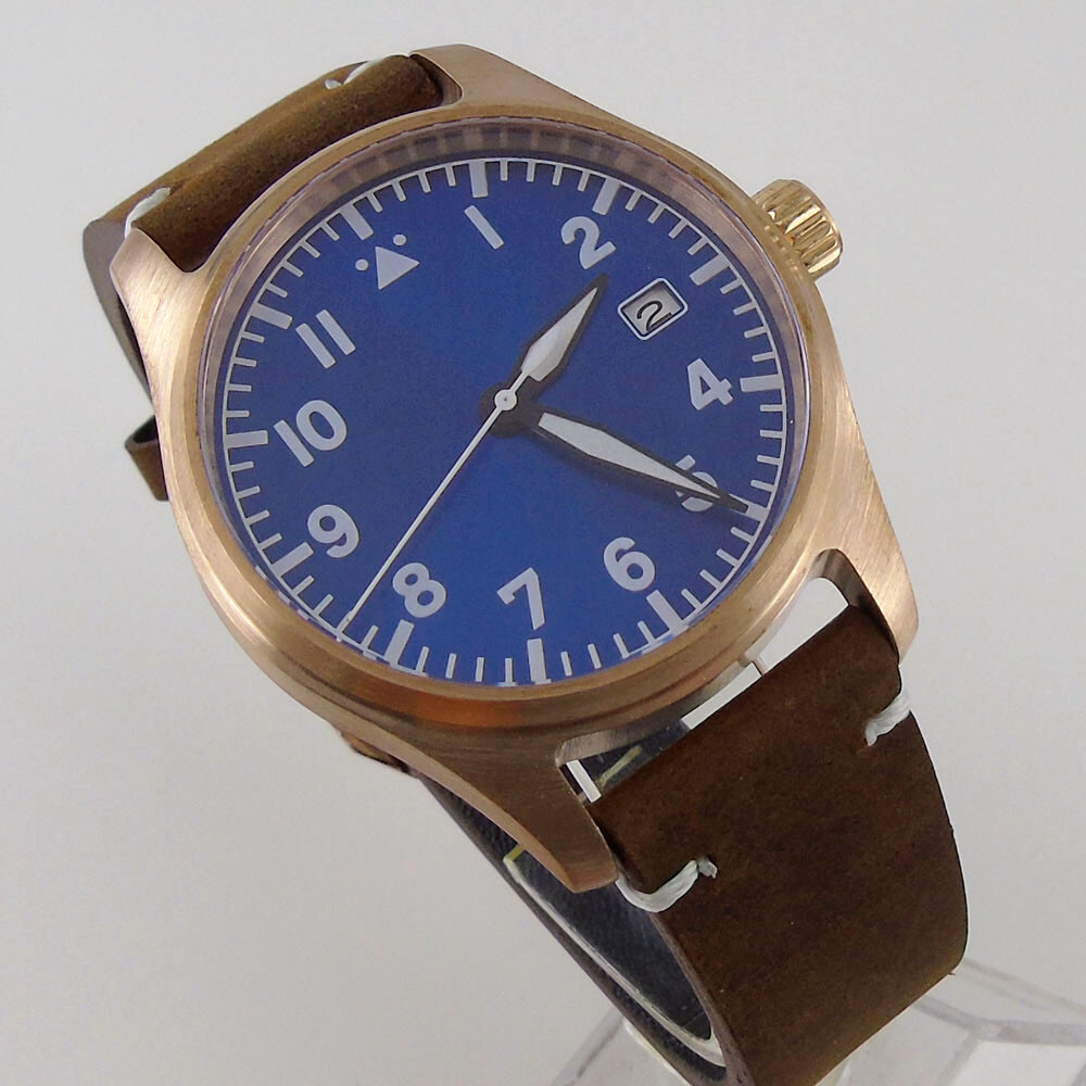 brushe 39mm Tandorio blue dial NH35 automatic mens watch CUSN8 solid Bronze case