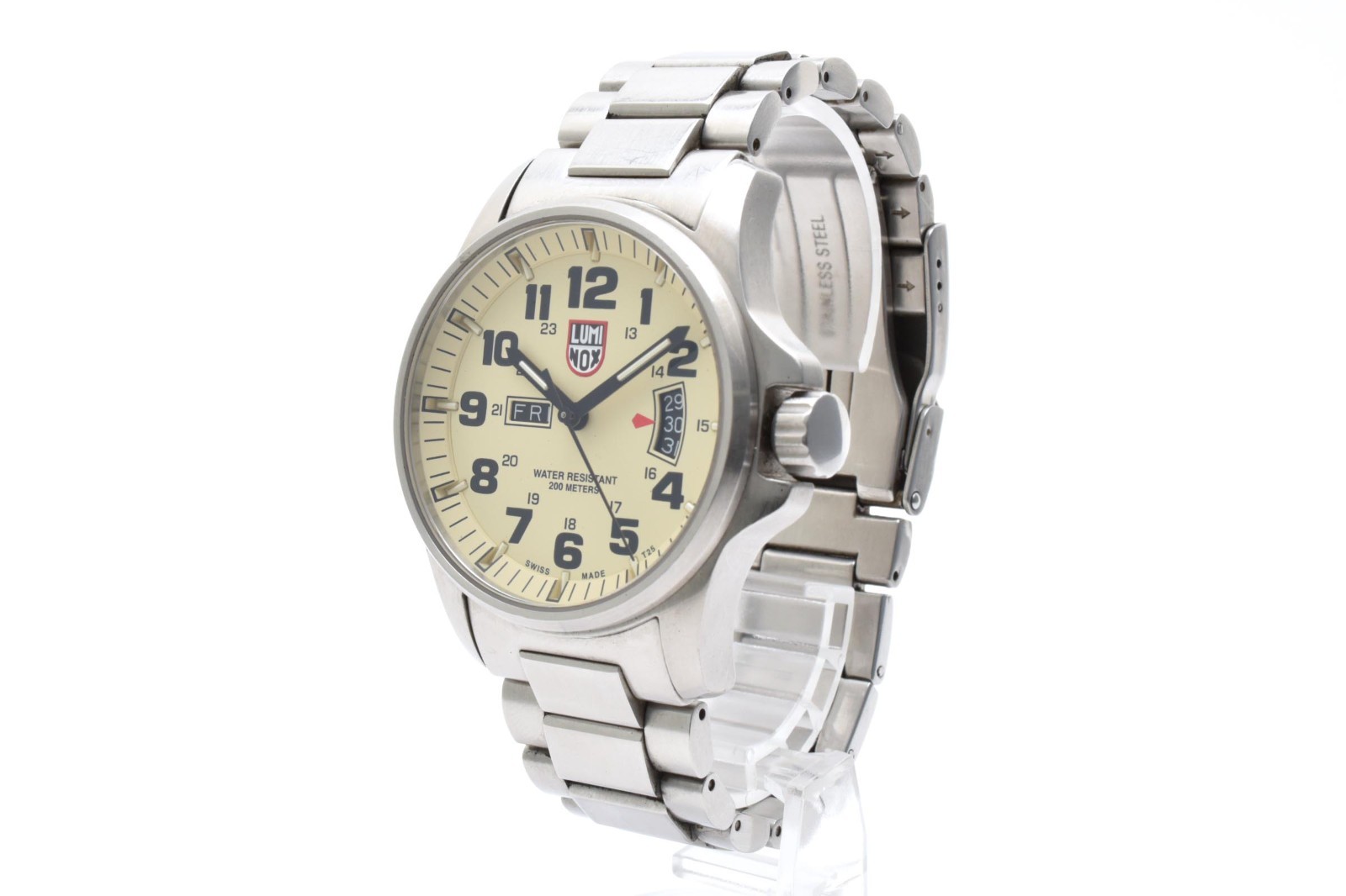 [Near Mint] LUMINOX ATACAMA FIELD 1820 Day Date Beige Dial Mens Watch Quartz ST