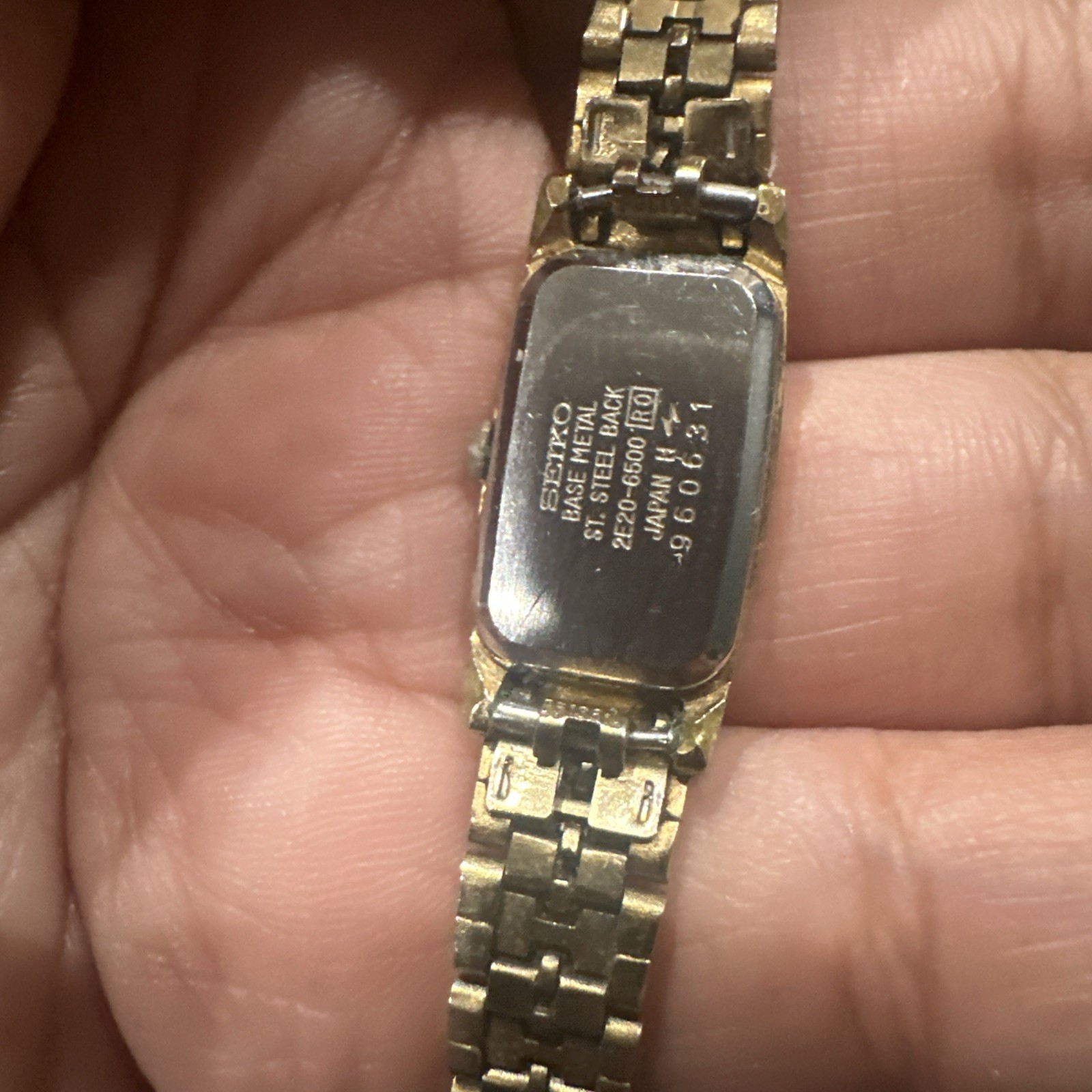 Working Vintage Seiko Women’s 13mm Gold Tone Bracelet Watch 2e20-6500 Fit 6.5in