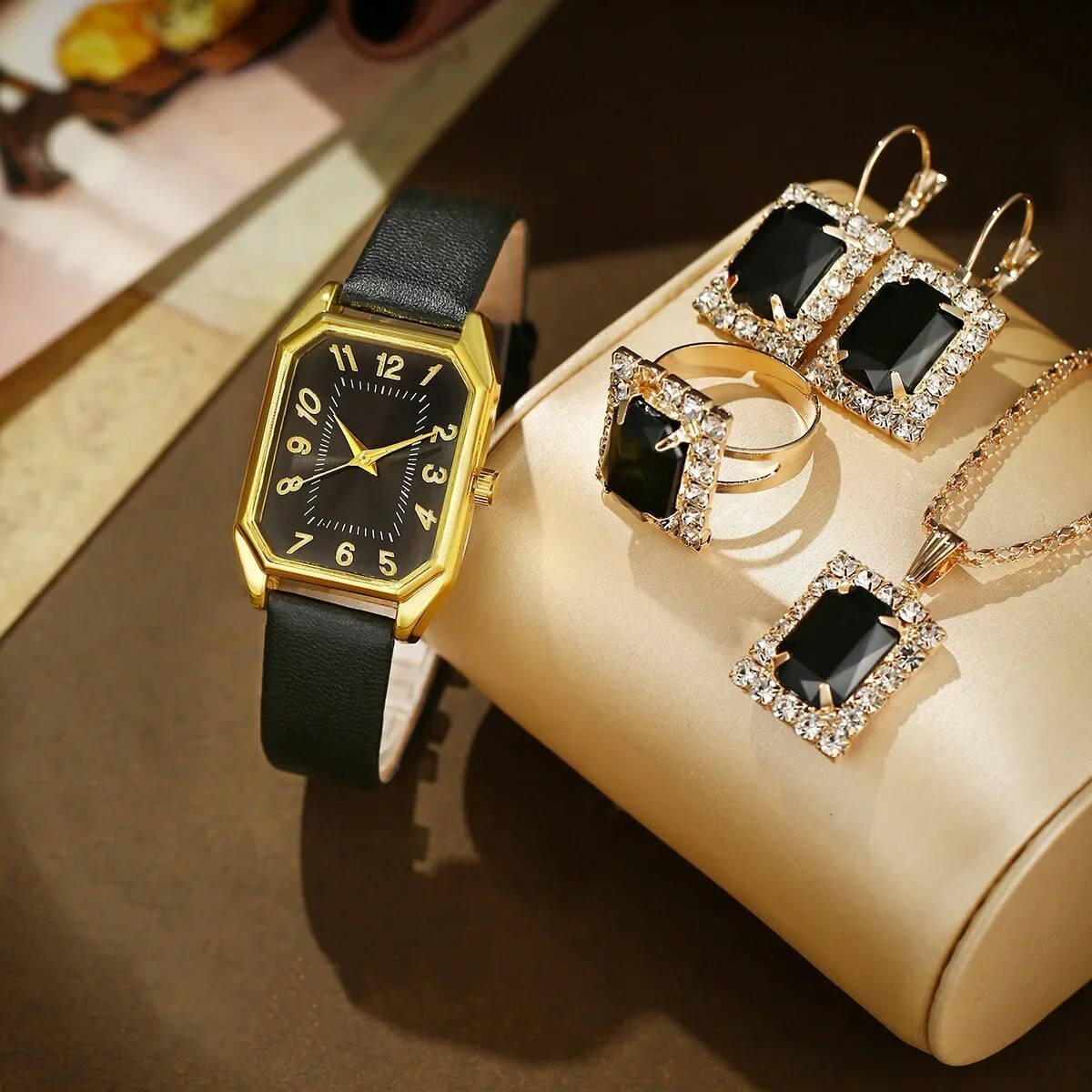 6/5/1PCS Luxury Fashion Square Women’s Watches Brand Ladies Quartz Wristwatch Je