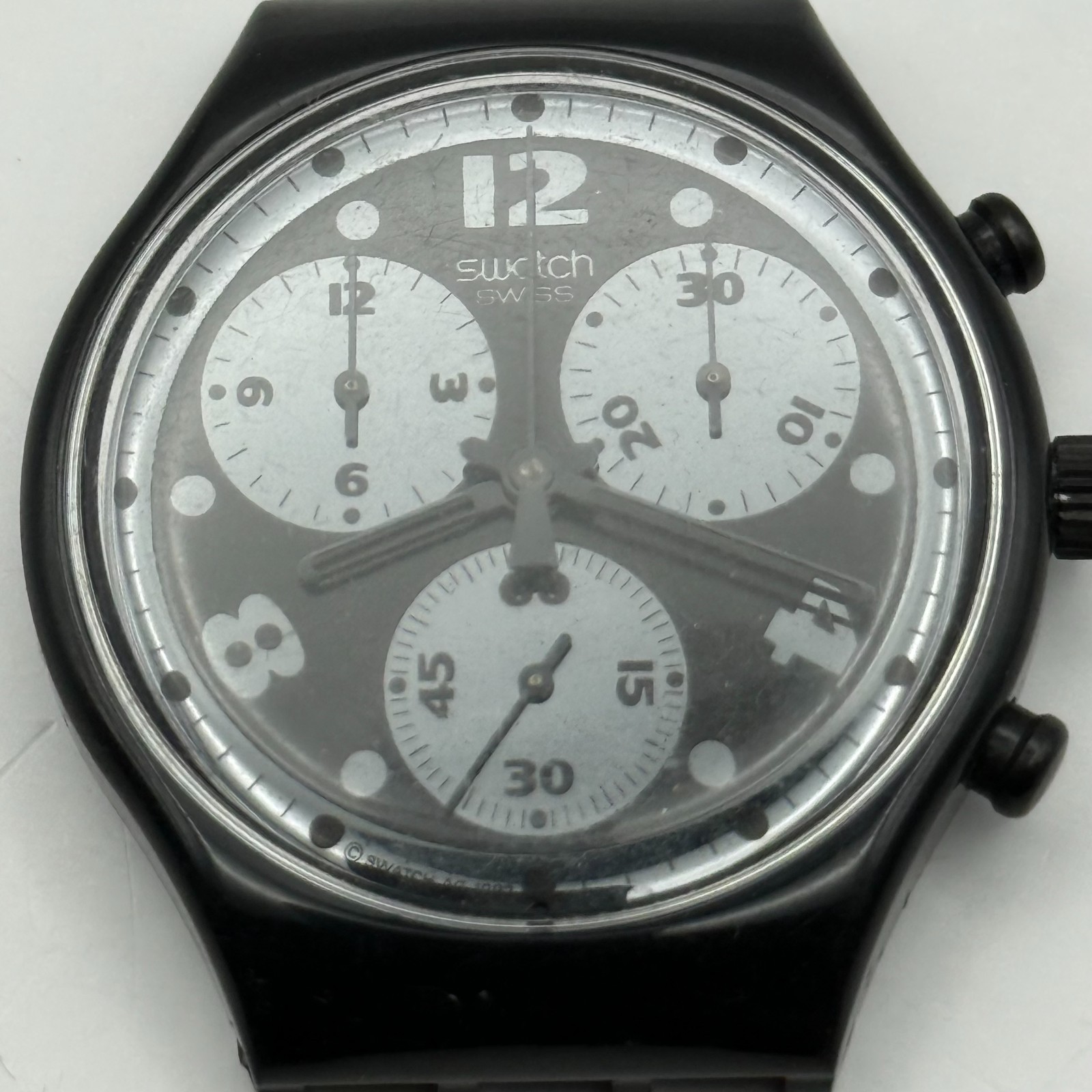 Vintage Swatch Chrono Watch SCB110 Moon Shadow 1992 ETA Quartz Swiss 39mm Parts