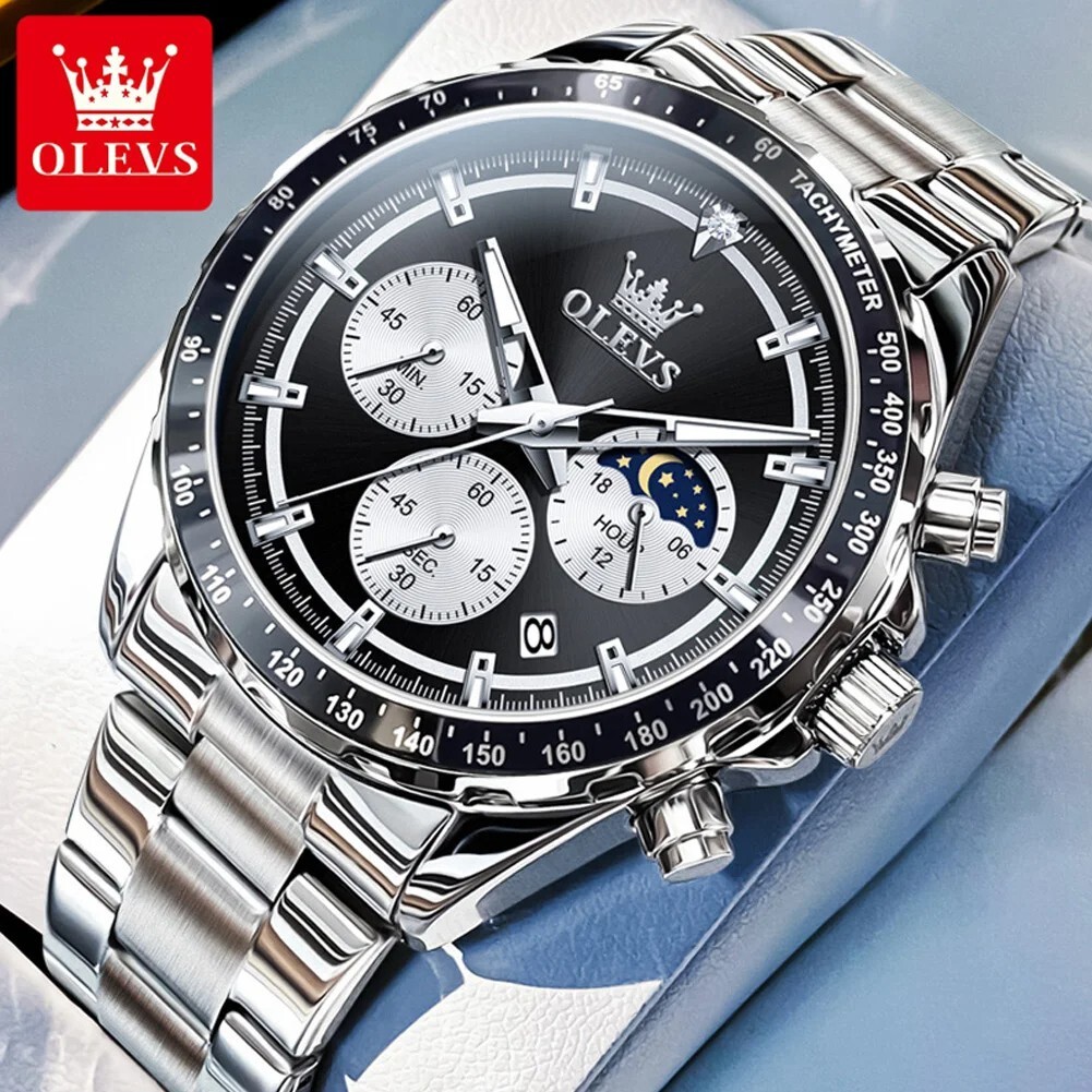 Waterproof Quartz Luminous Watch OLEVS Luxury Business Date Men’s Men Strap