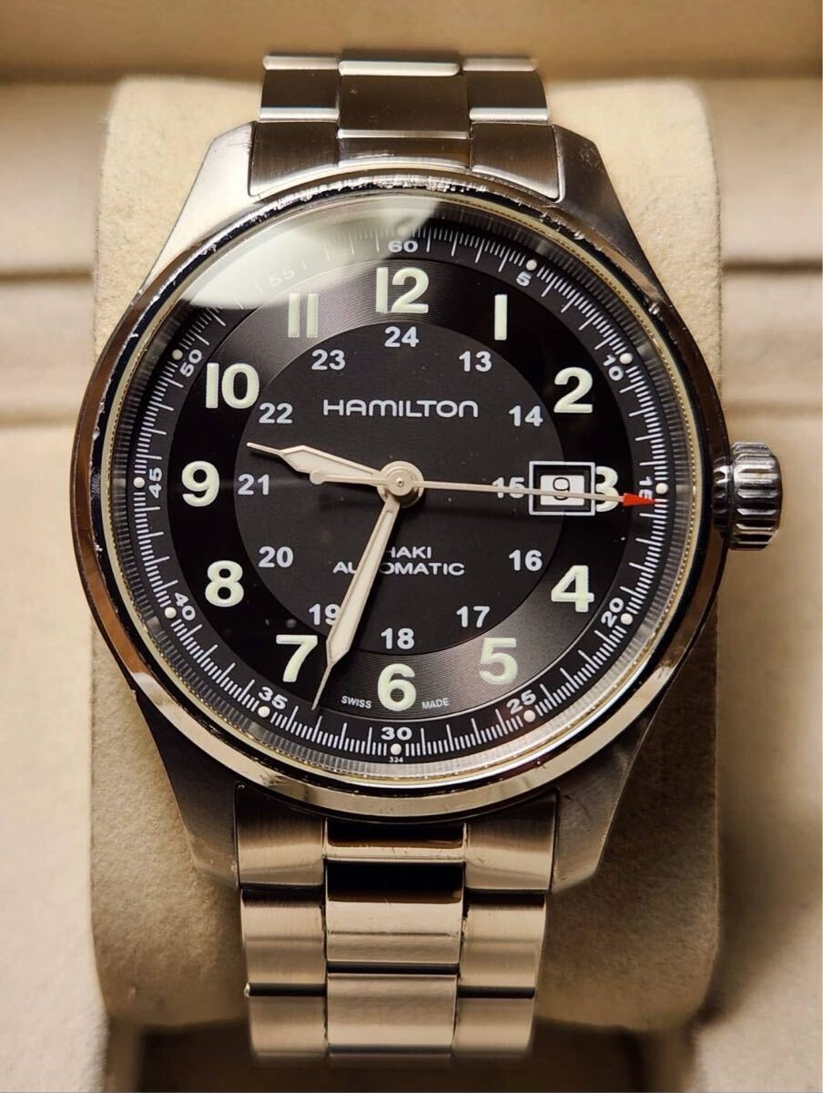 Hamilton Khaki Titanium Automatic Jazzmaster Watch Box Booklet Black Date Round