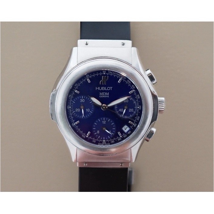 Hublot MDM Geneve Men’s Chronograph Date Tachymeter Blue Dial 39mm