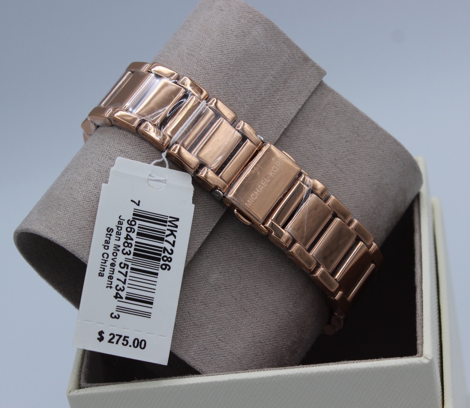NEW AUTHENTIC MICHAEL KORS PARKER ROSE GOLD CRYSTALS GLYTZ WOMEN’S MK7286 WATCH